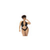 Body dos nu Romy grande taille couleur noir et chair, résille transparente 